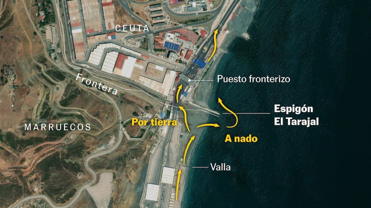 Datos | ¿Por dónde entran los migrantes a Ceuta? ¿Cuántos suelen cruzar?