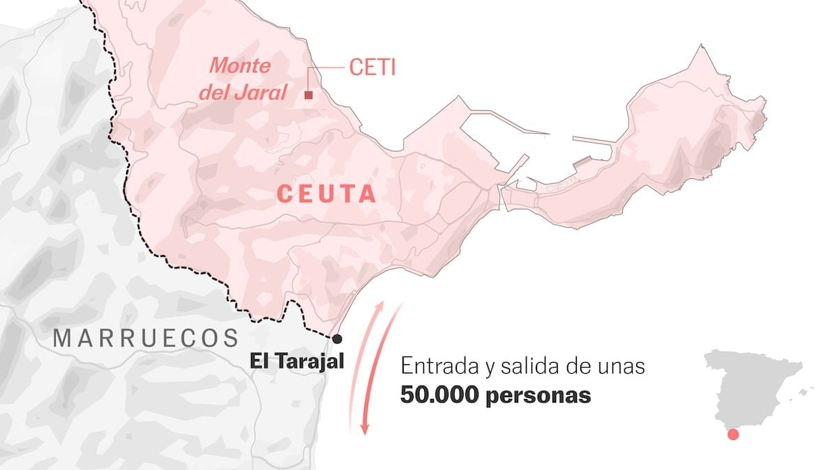 Mapas y gráficos para entender qué ha pasado en Ceuta: la entrada y salida de casi 50.000 personas en 48 horas